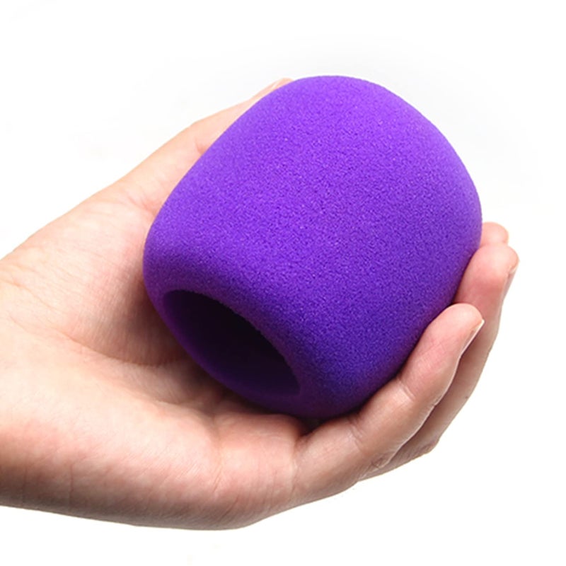 Fielect 5Pcs Microphone Cover Sponge Foam Mic Cover Handheld Microphone Windscreen Shield Protection Micro Foam Filter Purple for KTV Broadcasting - Image 3